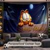 Wall Hanging Tapestry Custom NameGarfield Pattern Personalized Printed Fabric Wall Decor