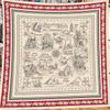 30% Silk 70% Cashmere Scarf Women Hand Rolled Horse Print Square Scarves Wraps Bandana Big Hijabs Female Foulard 135Cm