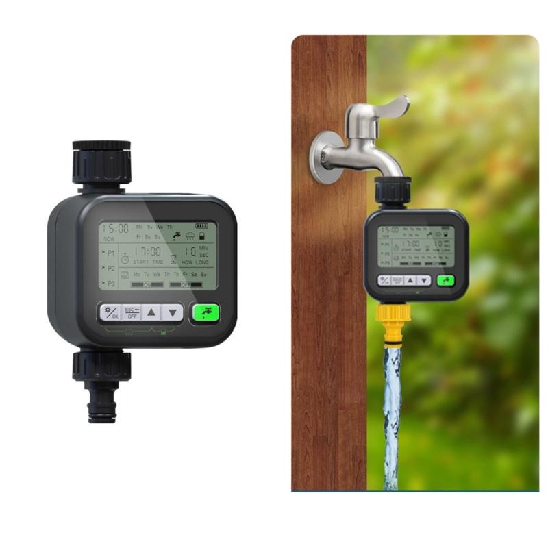 Cronometru pentru stropire Cronometru pentru apă Cronometru pentru furtun cu senzor automat de ploaie Funcție de blocare pentru copii 6 programe de udare separate Cronometru pentru robinet