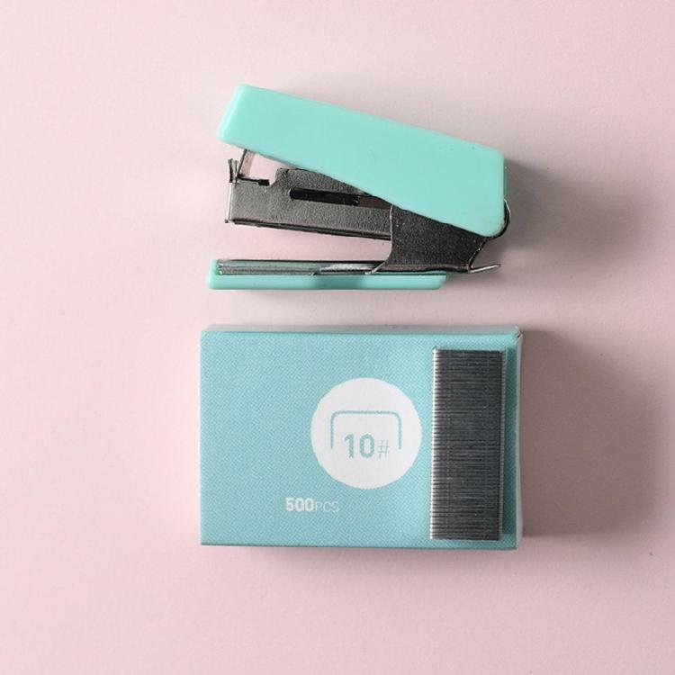 1 Set Small Stapler with Staple Desk Stapler Plastic Office Stapler 6-10 Sheets Capacity For Daily Use