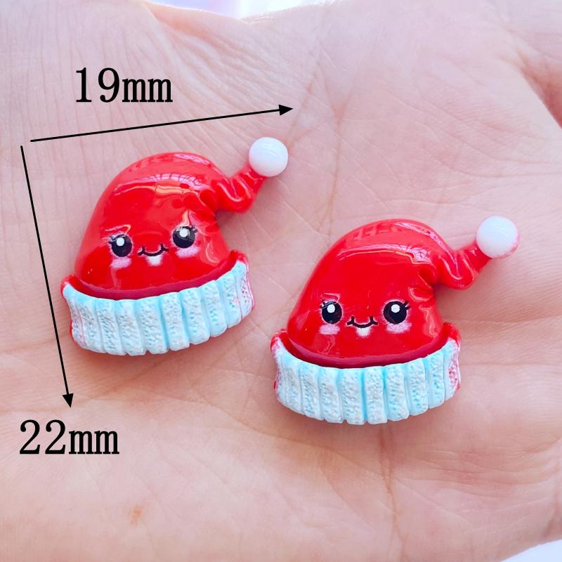 10Pcs New Mini Cute Cartoon Christmas Series Flat Back Resin Cabochons Scrapbooking DIY Jewelry Craft Decoration Accessorie