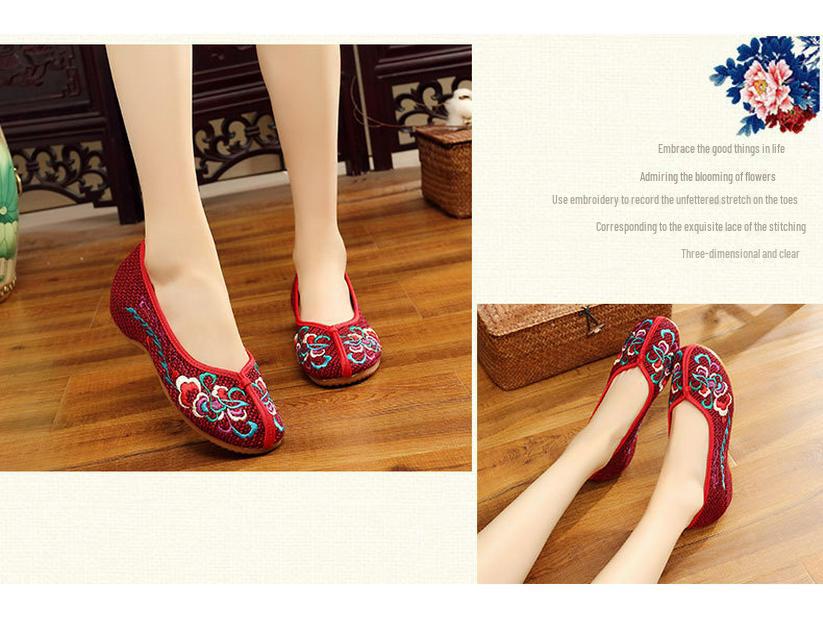 Phantom 2023 Dámské zahuštěné podrážky z hovězí kůže Vyšívané etnické taneční boty