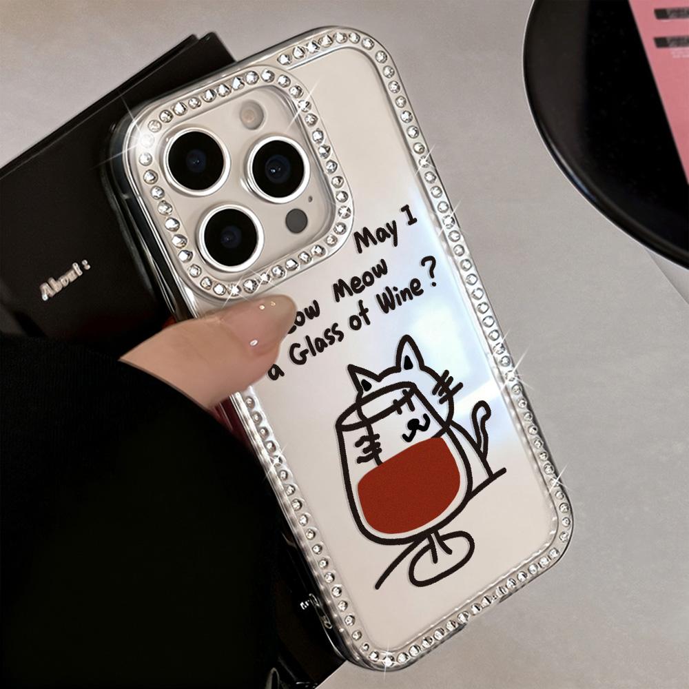 Bracelet Chain Phone Case For iPhone 17 16 15 13 14 for 17Air 17 12 14 16 Pro 17 14 16 Pro Max Sparking Diamond Cute Pattern Hard Cover With Lanyard