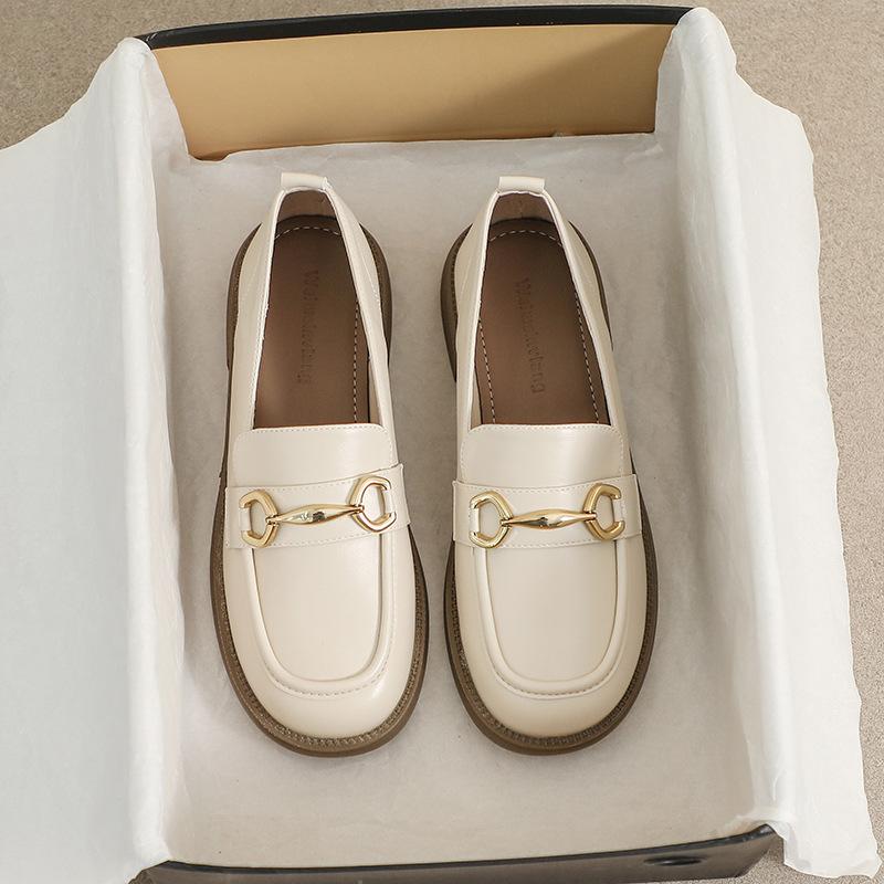 Weiwei dívčí 2897-5 mokasíny na platformě, dámské jarní a podzimní, kulaté, s jedním pedálovým mechanismem, s měkkou podrážkou, malé kožené boty v britském stylu