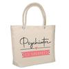 Beach Bag - PLANETEE - Insulated Beach Bag Psychiatrist On Vacation - Natural Cotton - Large Capacity - Printed In France