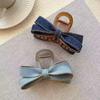 Korean Style Denim Bow Hair Clip - Versatile Shark Clip Accessory for Buns