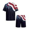 Conjunto de Pijama de Verano para Hombre Top de Manga Corta y Pantalones Cortos Tejido Suave Cómodo Transpirable Ligero Ropa de Casa Conjunto de Pijama