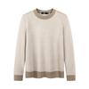 SEPTWOLVES Men's Two-Tone Diamond Pattern Round Neck Thick Wool Sweater