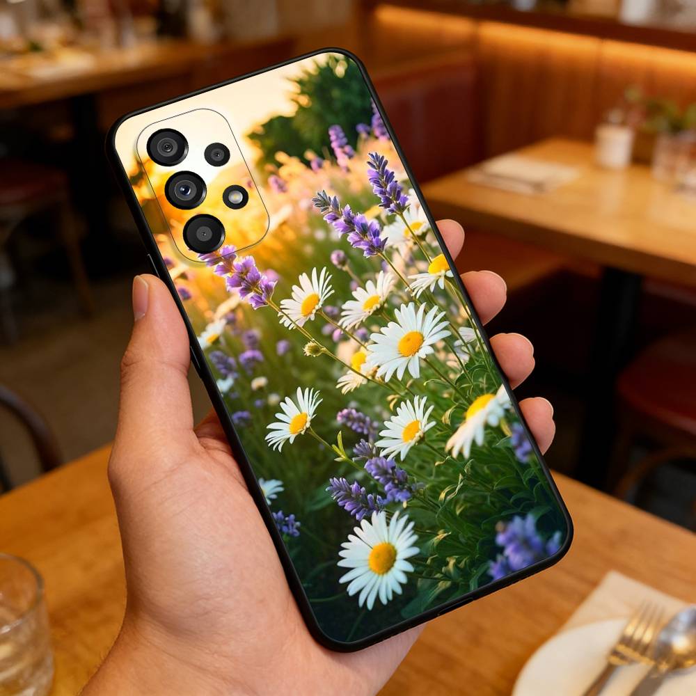 Sunflower&Sunny Day  For Samsung Galaxy A13,A21s,A22,A31,A32,A52,A53,A71,A80,Soft Black Shell