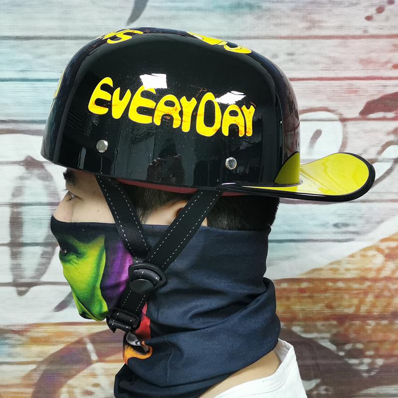 Harley Vintage Helmets Men's and Women's Electric Car Half Helmets Baseball Caps Scooters Helmets Peaked Helmets Gangster DS Personality