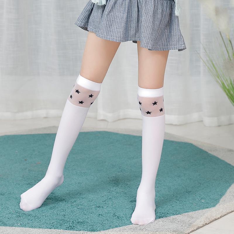 Free Shipping Cartoon Kids' Mid-Calf & Over-the-Knee Velvet Socks for Girls - Spring/Summer, Anti-Pilling