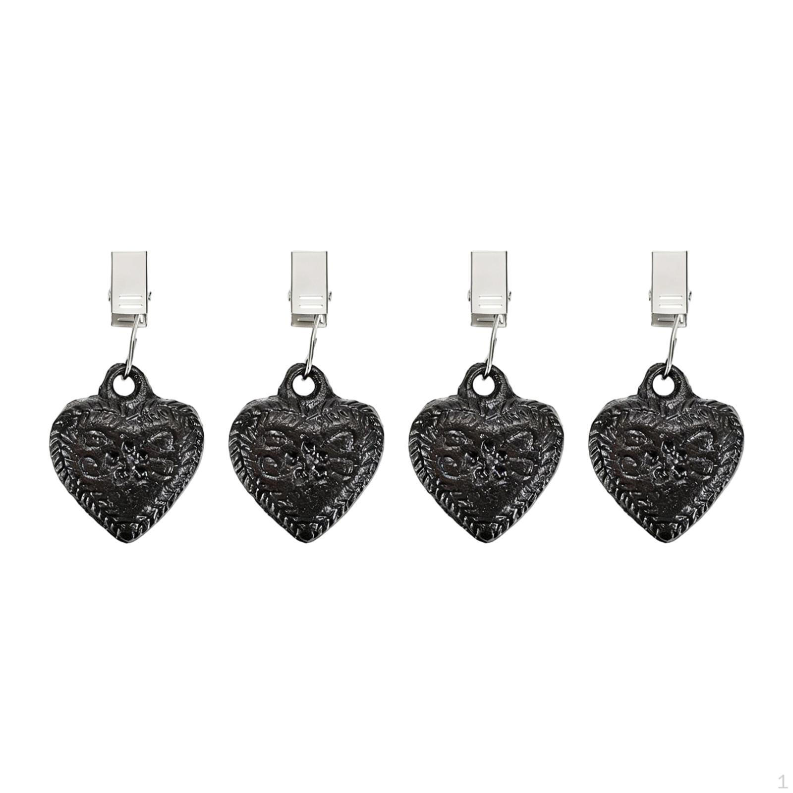 

4Pcs Heart Shaped Tablecloth Weights Clips on Table Covers Clamp Antique Multifunctional Portable