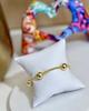 Vlen 18K Gold Plated Bracelet for Women Chunky Tarnish Resistant Hypoallergenic Ball Beads Statement Jewelry Gift