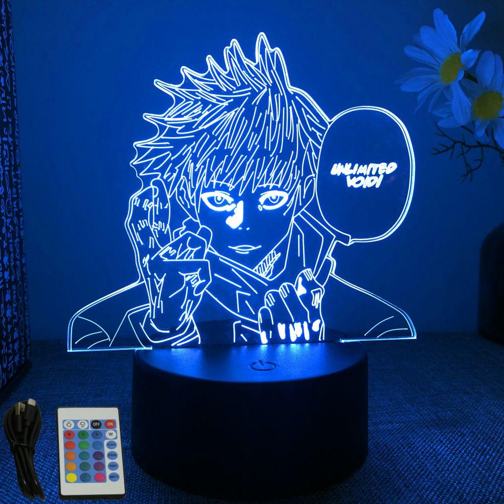 3D Anime Lamp Jujutsu Kaisen Led Night Light RGB Table Lamps Satoru Gojo Action Figure Kids Bedroom Desk Home Decor Friend Gifts