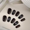 Handmade Butterfly Cat Eye Nails: Luxe Darkening & Whitening Short Autumn/Winter Patches