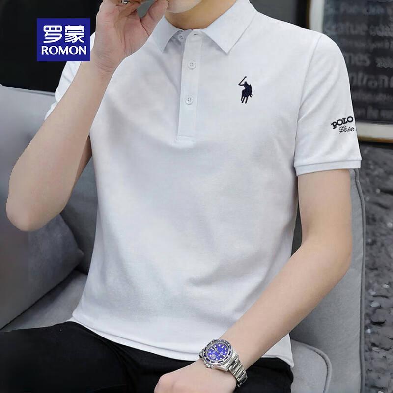 ROMON Men s Business Thin Cotton Polo Shirt 4XL