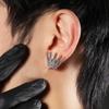 Summer Men's Stud Earrings Hip-hop Niche Diamond-encrusted Crown Earrings Hipster Earrings One Piece