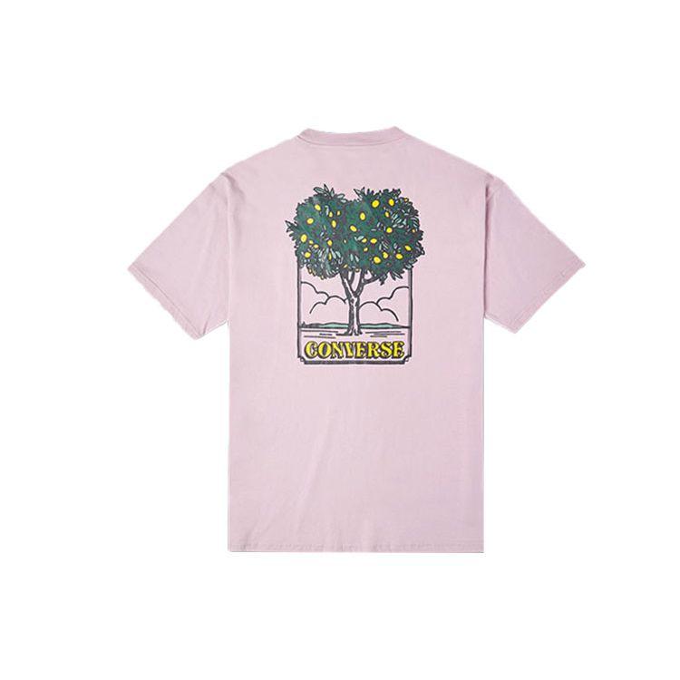 

Свободная спортивная футболка с круглым вырезом Converse Lemon Tree с мультяшным принтом, мужские топы, пудрово-фиолетовый 10022047-A04
