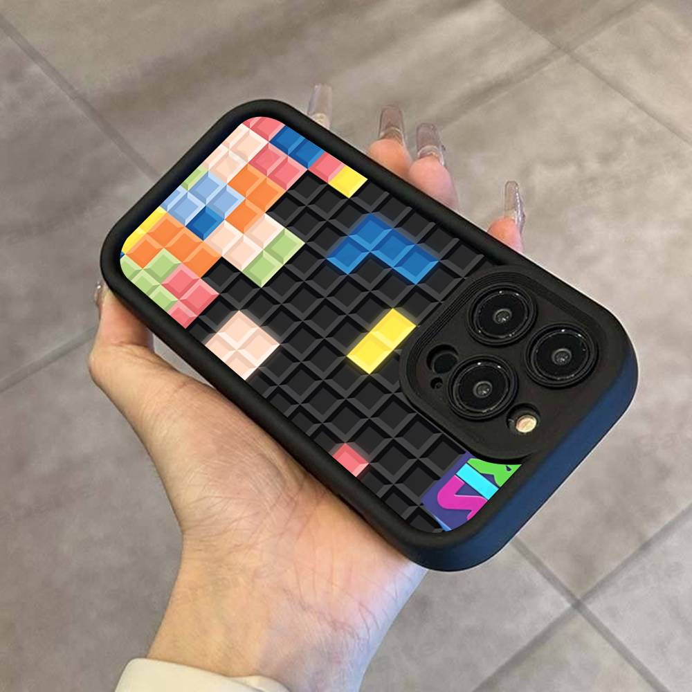 Vintage Game T-Tetris Phone Case For IPhone 17 16 E 15 14 13 12 11 Pro Max Plus Back Cover