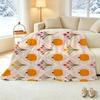 Plush Flannel Throw Blanket | Pumpkin Floral Design, Machine Washable, Soft Cozy & Skin-Friendly, Great for Home, Office Napping