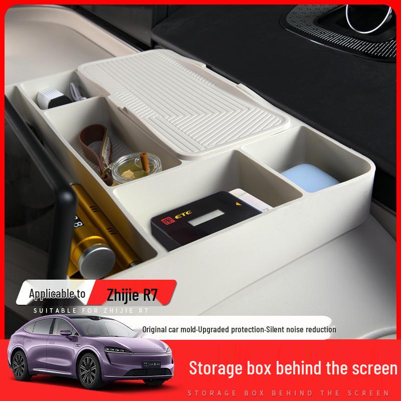 Zhijie R7 Screen Rear Storage Box: Car Console Tissue and ETC Tray Accessory