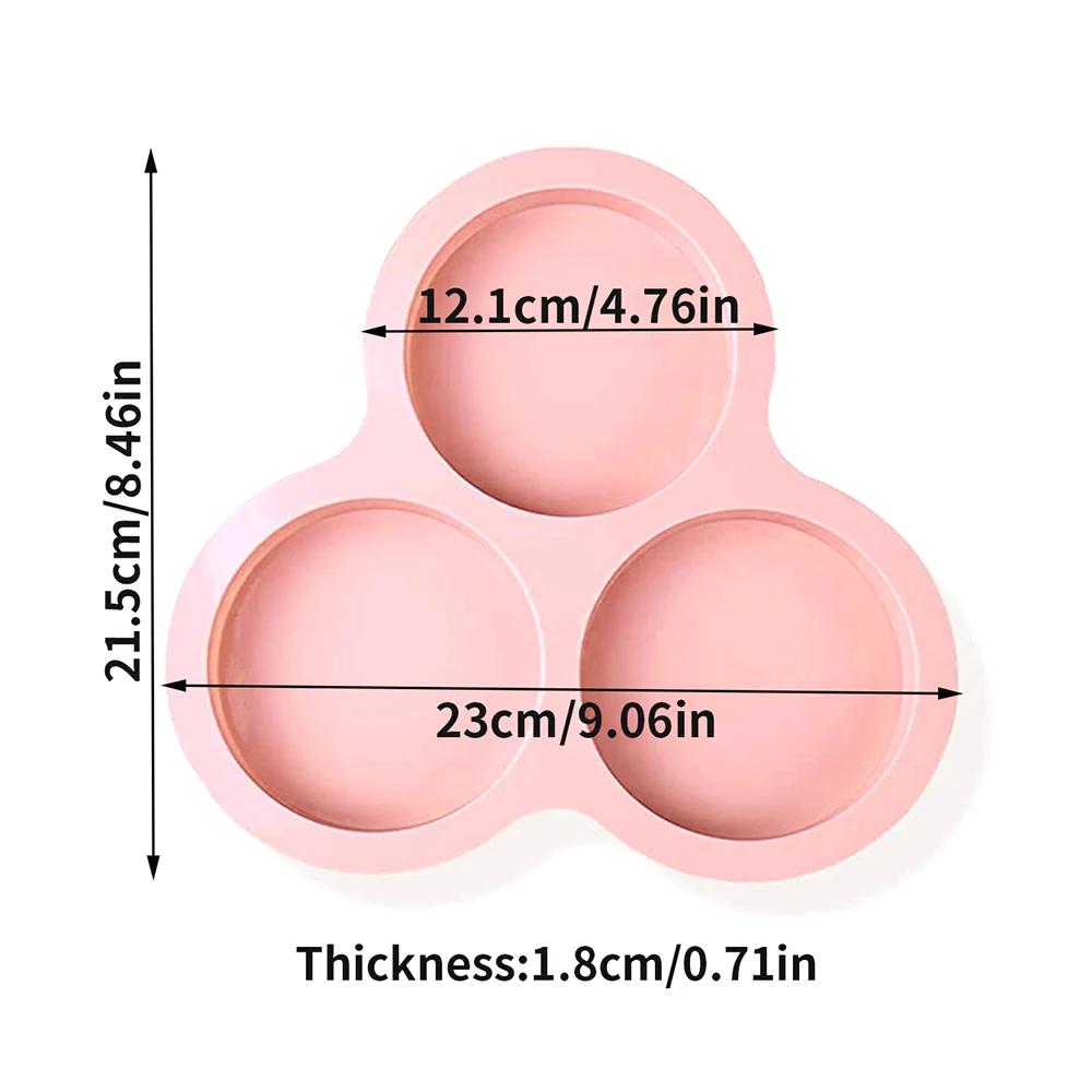 2Pc Reusable Silicone Egg Mold Air Fryer Egg Pan Reusable 3-Cavity Muffin Cake Baking Mould Kitchen Cooking Accessories 2026new