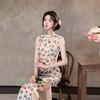 Kolsuz milli tarz yeni Çin günlük Suzhou uzun cheongsam geliştirilmiş genç 1011 yeni kadın yüksek kalite yaz