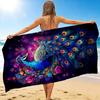 1Pc Colorful Peacock Fantasy Beach Towel Quick Dry Multiuse For Beach Pool Gym Yoga Home Travel Christmas Halloween Xmas Gift G1132