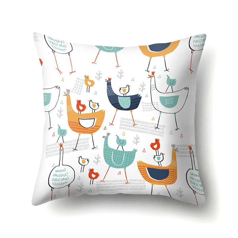 Geometric Creative Single-Sided Pillow Cover Living Room Sofa Cushion Cover Polyester Pillow Cover Office Waist Cover