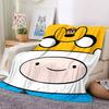 1pc Adventure Time Finn Flannel Blanket, Soft Skin-Friendly with Digital Printing, Various Sizes Available for Family, Friends, Birthday, 143