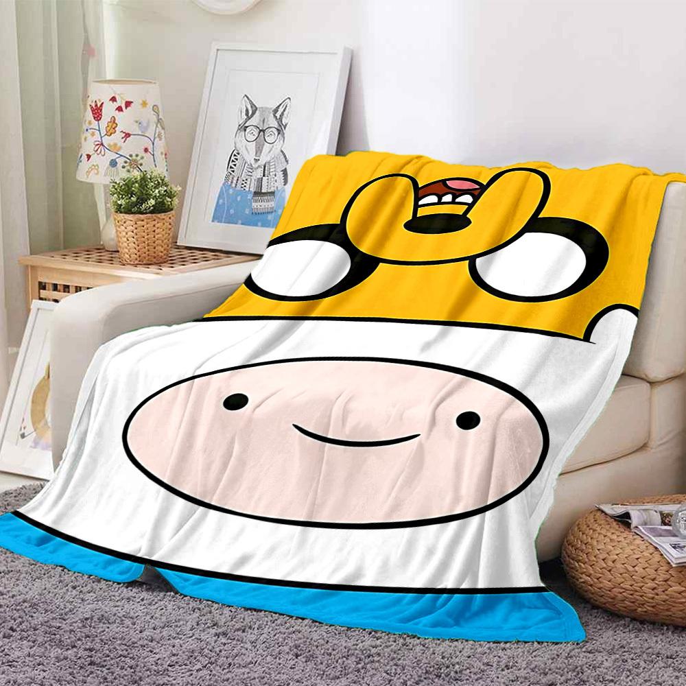 1pc Adventure Time Finn Flannel Blanket, Soft Skin-Friendly with Digital Printing, Various Sizes Available for Family, Friends, Birthday, 143