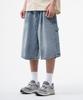 Descheuis Everyday Single-Pleat Carpenter Bermuda Denim Pants Light Blue (Type B)