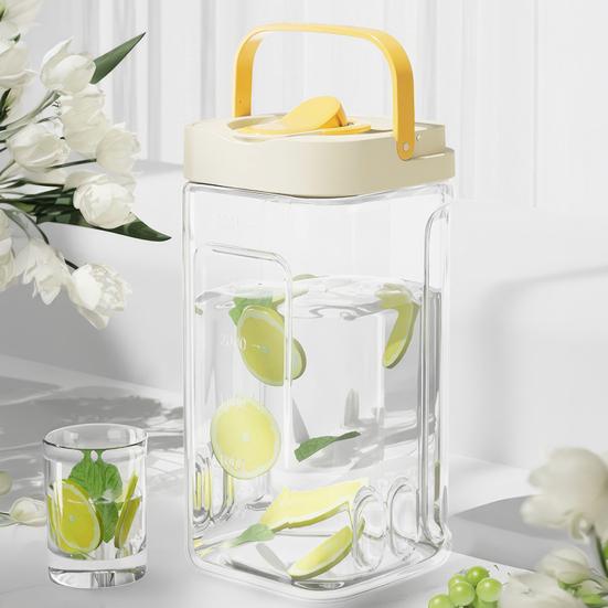 Cold Brew Pitcher with Spigot 2.5/3.5L Large Capacity Plastic Fruit Infuser for Juice