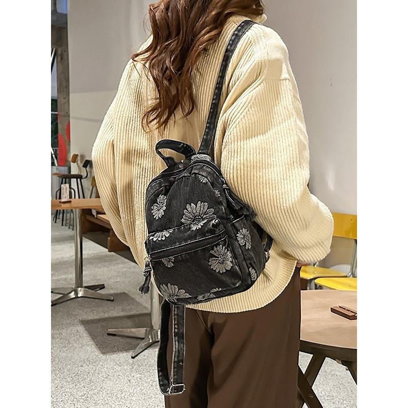 Vintage Japanese-style Denim Small Backpack, Lightweight for shopping2026New Stylish and Versatile Travel Backpack