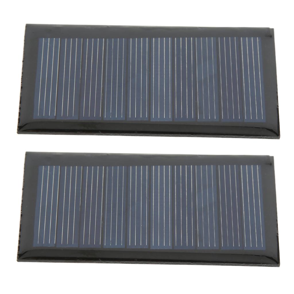2Pcs Solar Panel Good Light Transmittance 0.3W 5V 60MA 68x37mm Polysilicon Solar Cell Panel for Low