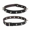 Black PU Leather Choker Necklace For Women Men Cool Punk Gothic  Spike Biker Choker PU Leather Collar Studded Rock Necklace