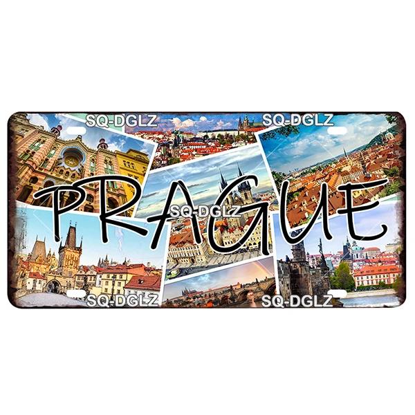 

Europe City 15x30CM Plate Metal Sign Vintage Plaque Tin Sign Wall Decor For Bar Country Ireland/Paris/Prague Poster 30x15cm