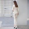 Front Desk Workwear Women's 2024 Elegant Spliced Light Color Suit Jacket for Managers