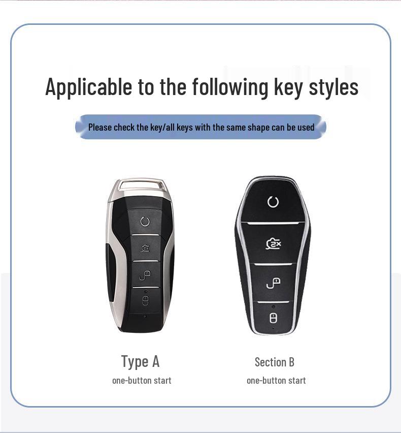 Copritasto Compatibile per BYD Han, Song Pro, Tang DM, Qin Pro, Song Max. Custodia e Fibbia Guscio per Chiave Auto.