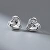 925 Silver Heart Stud Earrings For Women Engagement Wedding Fine Jewelry Friends Gift Accessories Trend Jewellery