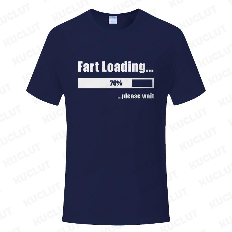 Huge Fart Loading T-shirt for Men Funny Humor Tee Joke Gag Shirt Dad Husband Gifts Guys Clothes Short Sleeve Fashion Casual Tops