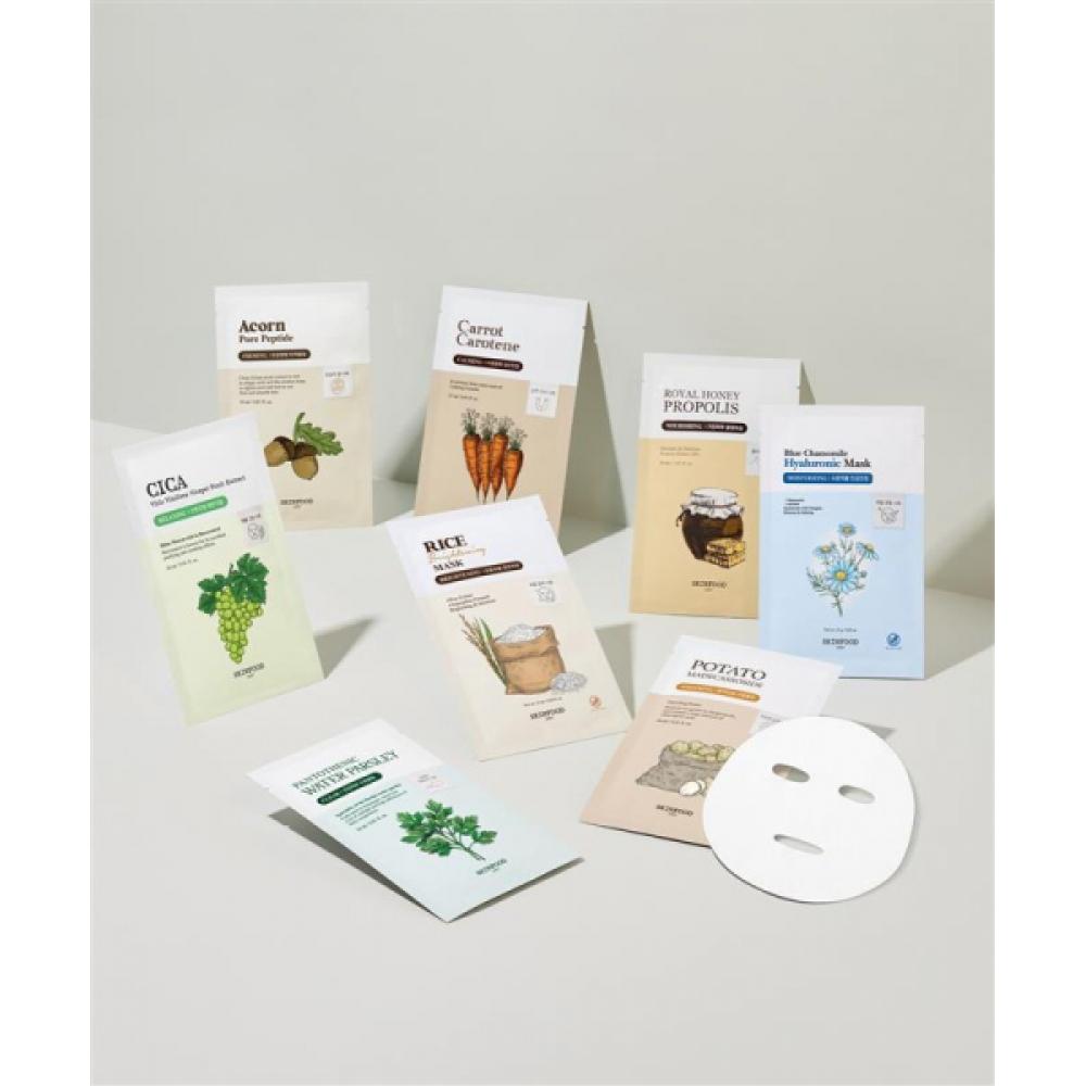 Skinfood Sheet Mask  8 Types  20 Sheets  10+10 Sheets blue chamomile/blue chamomile