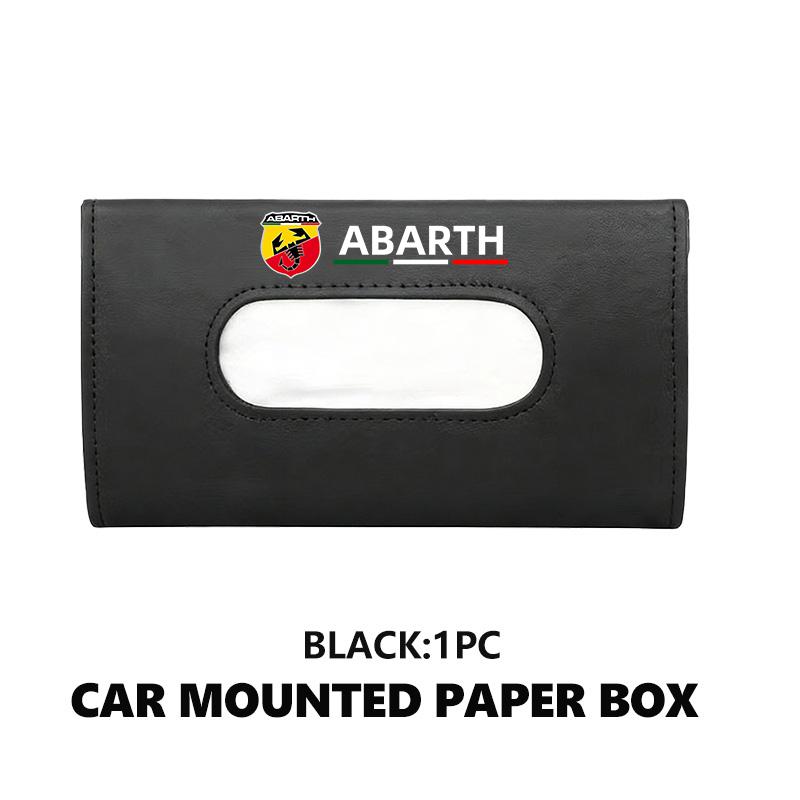For Abarth Car Tissue Box Leather Sunshade Plate Tissue Box Storage Decoration Accessories FR FIAT 500 Doblo Tipo Panda Ducato