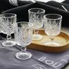 European Style Carved Shochu Glass Wine Glass With Feet For Liquor, One Mouthful Of High Foot Baijiu Tequila Goblet