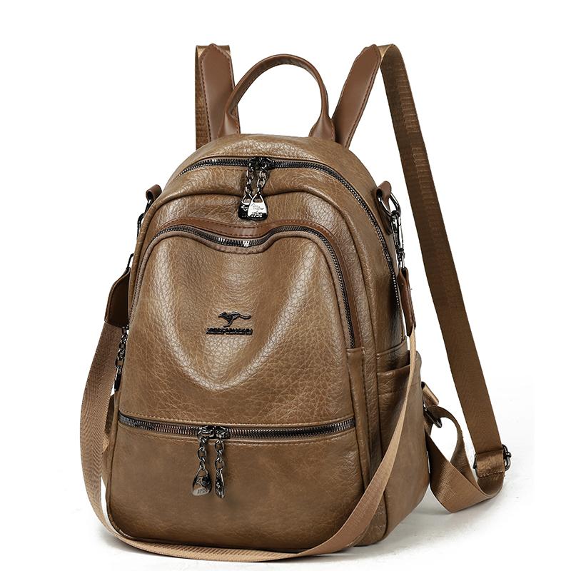 PU Backpack Women's Outdoor Travel Backpack Multi-function Shoulder Bag