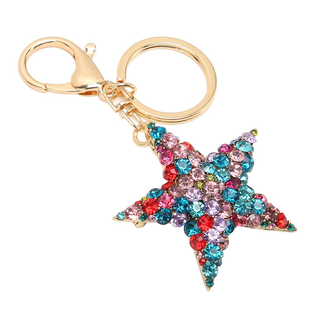 Pentagramm Schlüsselanhänger Glänzender Strass Schön Praktisch Schlüsselanhänger für Heimdekoration Weihnachtsgeschenk Anhänger