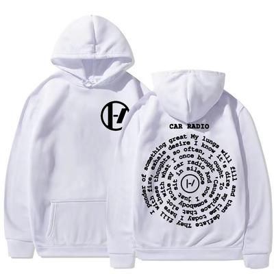 Bluza oversize Harajuku Męska Damska Moda Casual Przytulna H Twenty One Pilots Car Radio Dwustronny Nadruk Bluza z kapturem