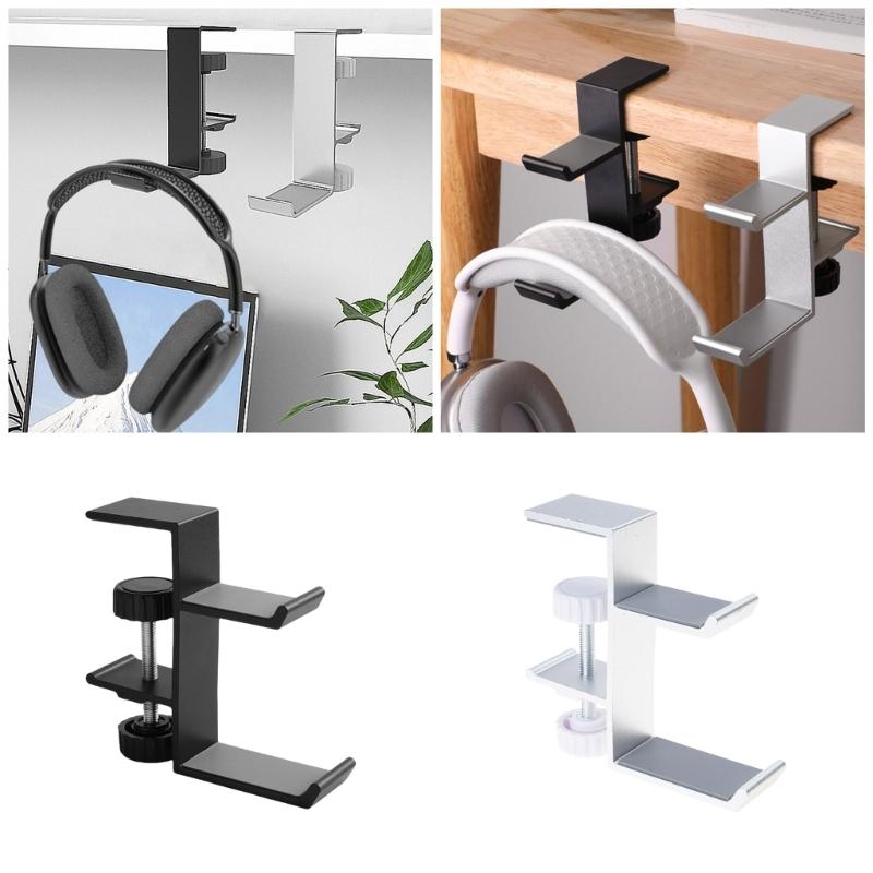 Aluminum Alloy Headphone Stand Display Holder Rack Clip on Designing for Desk Space Saving and Easy Installation
