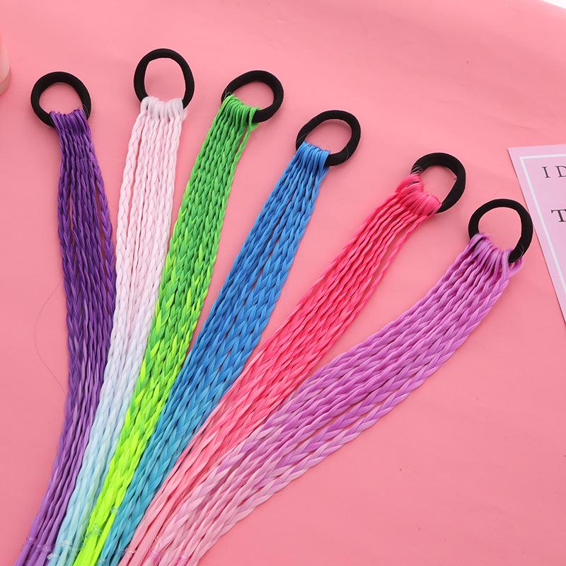 Colorful Braided Hair Ties: Jazz Dance Wig for Kids