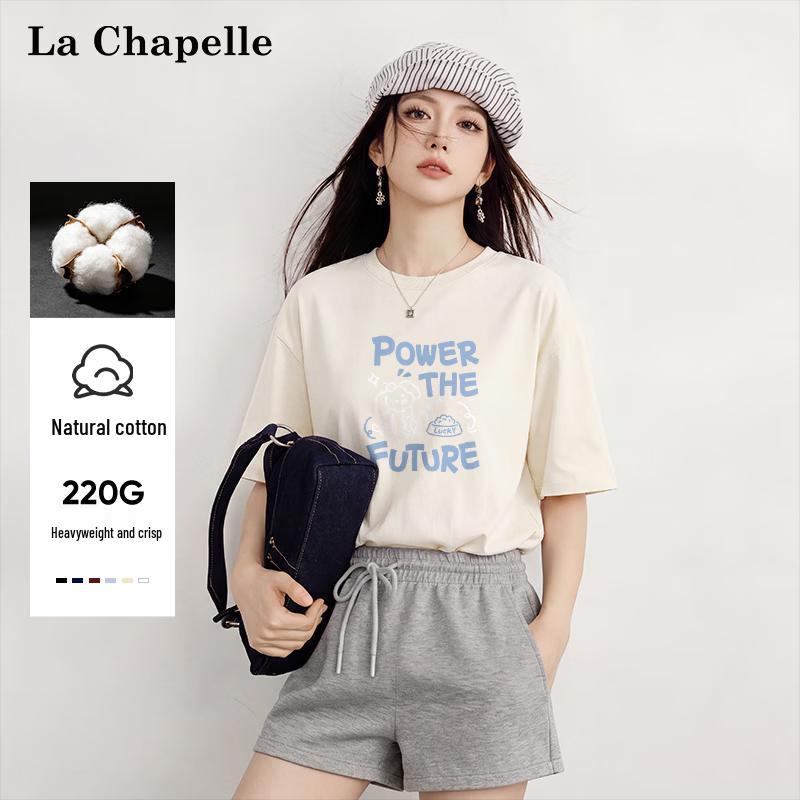 La Chapelle Women s Loose-Fit Printed Cotton T-Shirt L
